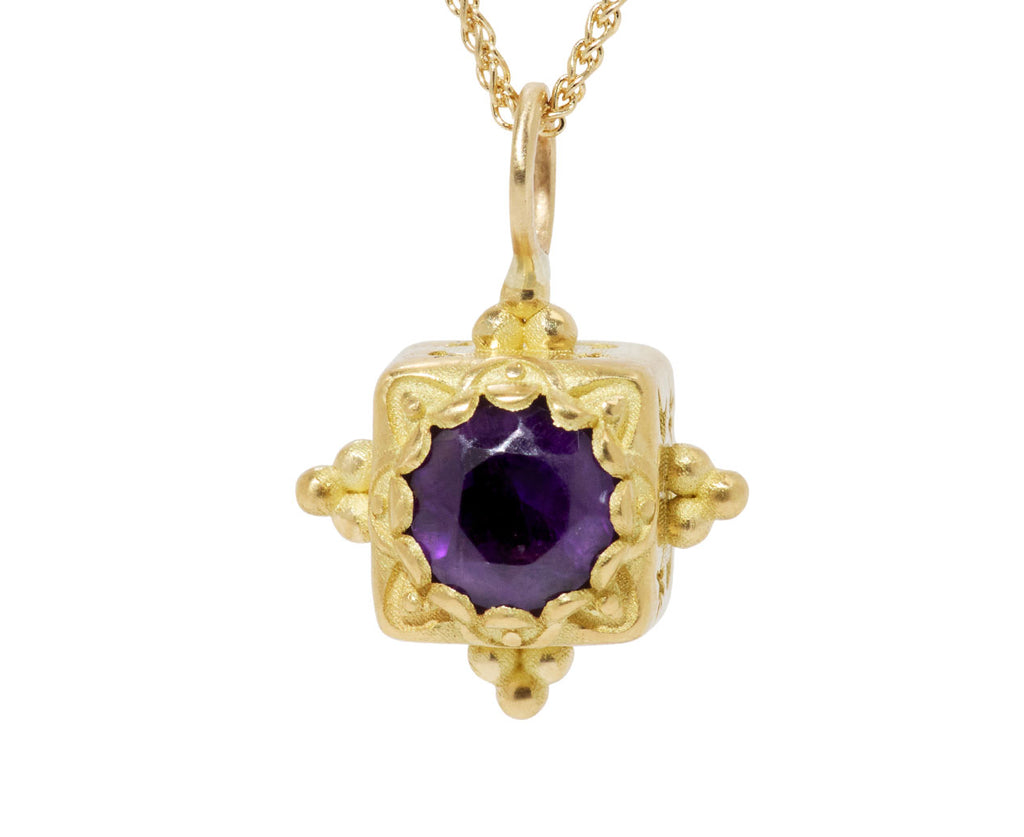 Amethyst Pandoras Box Pendant Necklace