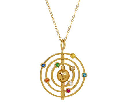 Engraved Orbit Pendant Necklace