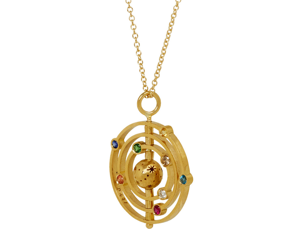 Engraved Orbit Pendant Necklace