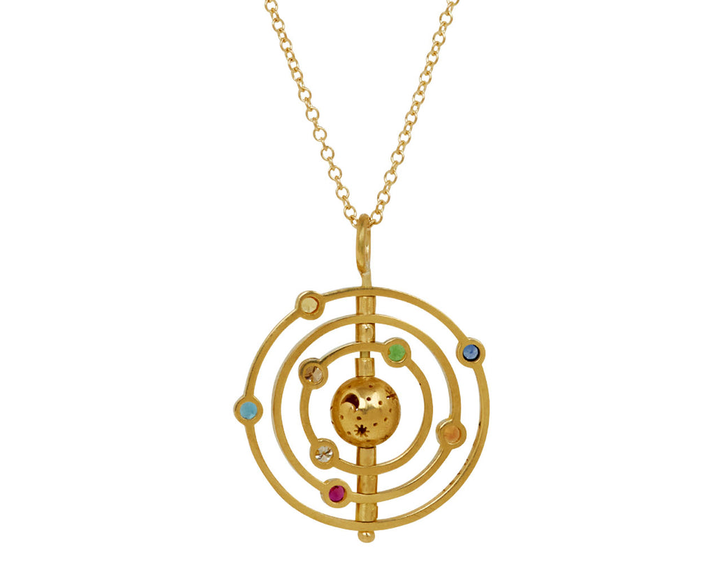 Engraved Orbit Pendant Necklace
