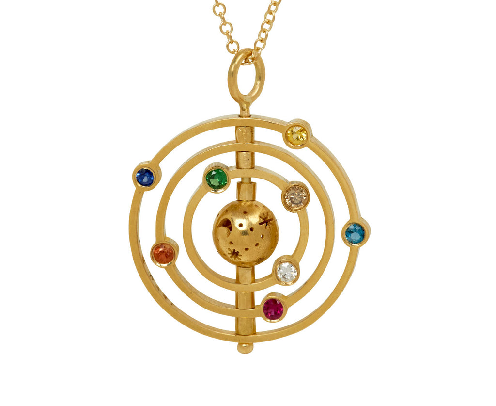 Engraved Orbit Pendant Necklace