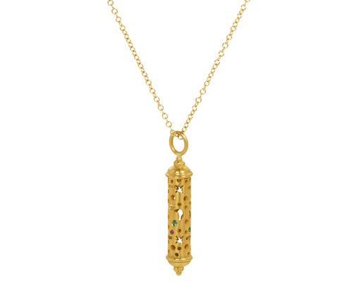 Mixed Gem Open Scepter Pendant Necklace - TWISTonline 