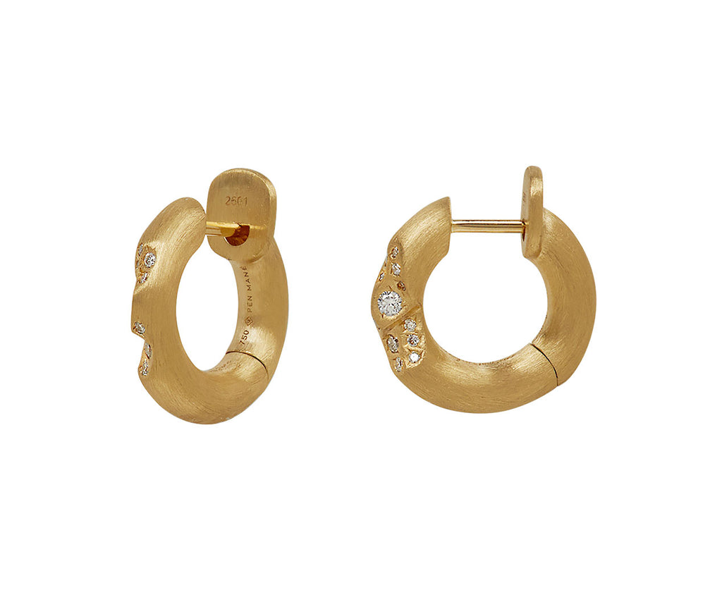 Mini Quarter Diamond Huggie Earrings