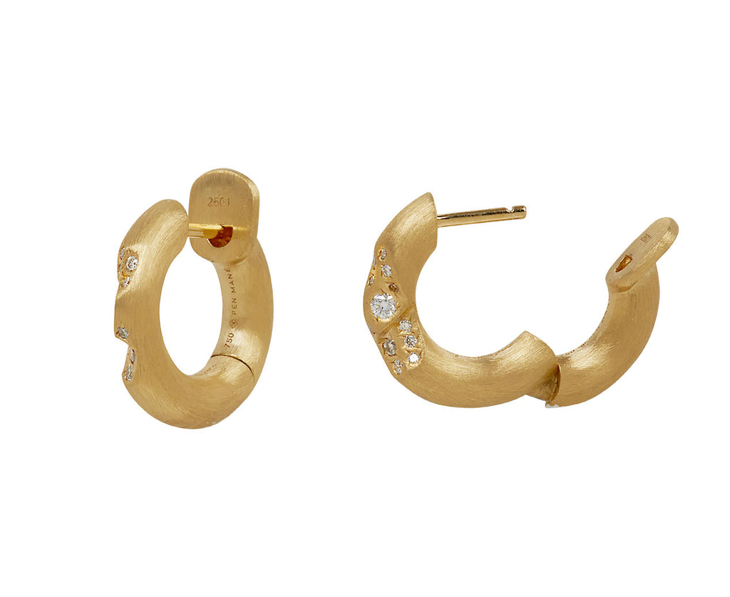 Mini Quarter Diamond Huggie Earrings