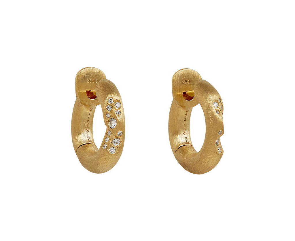 Mini Quarter Diamond Huggie Earrings