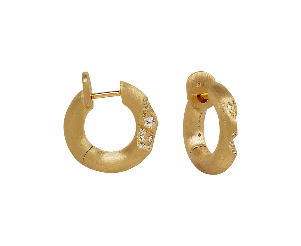 Mini Quarter Diamond Huggie Earrings