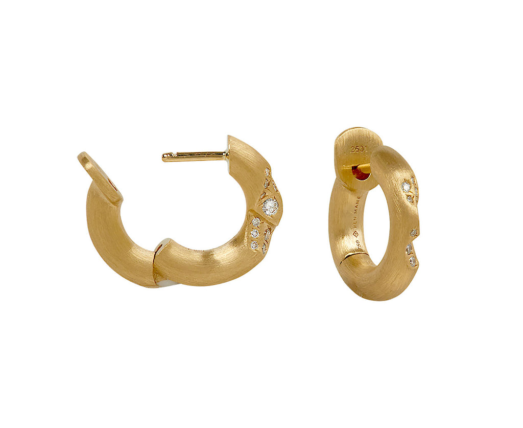 Mini Quarter Diamond Huggie Earrings