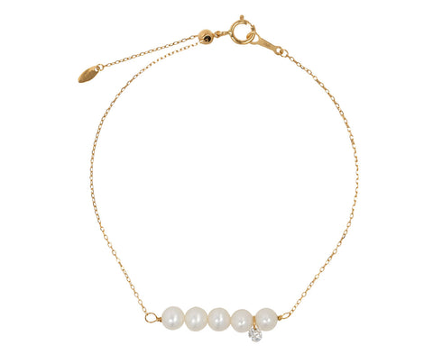Pearl Diamond Dangle Bracelet