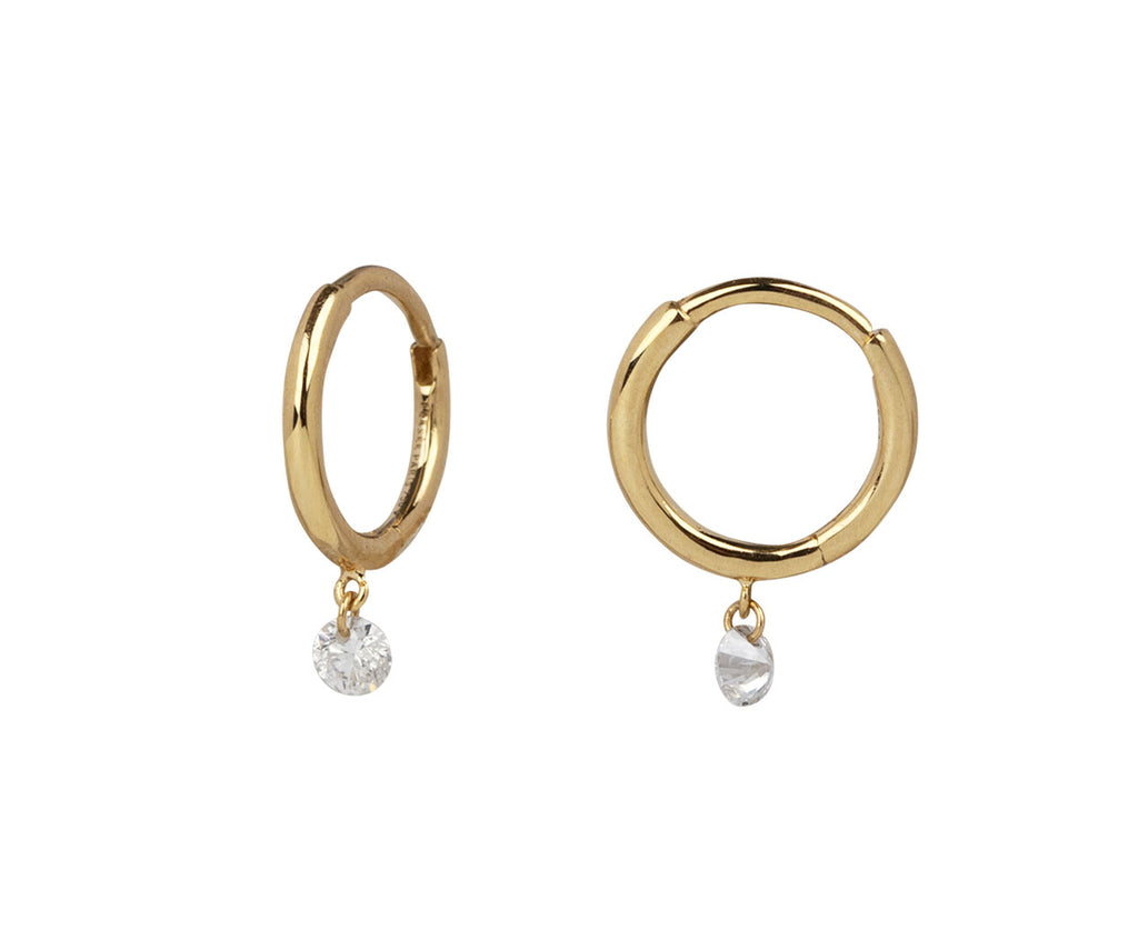 Pers e Pav Diamond Dangle Hoop Earrings