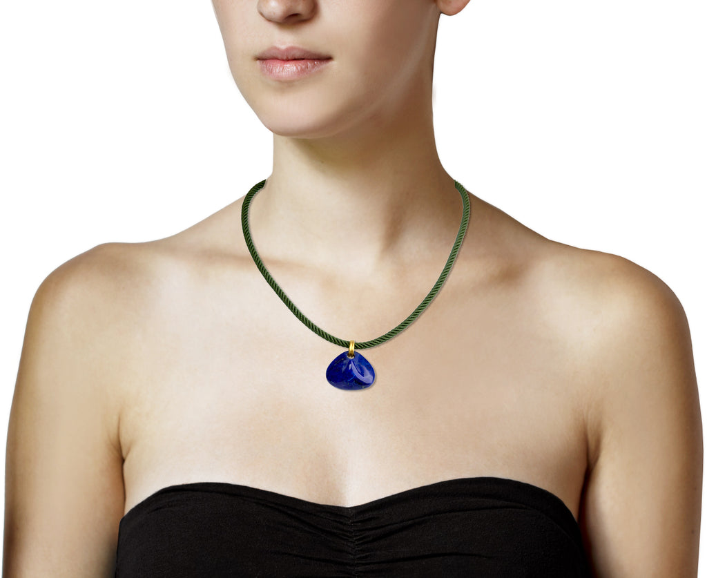 Racer Green Twisted Silk Rope Collar