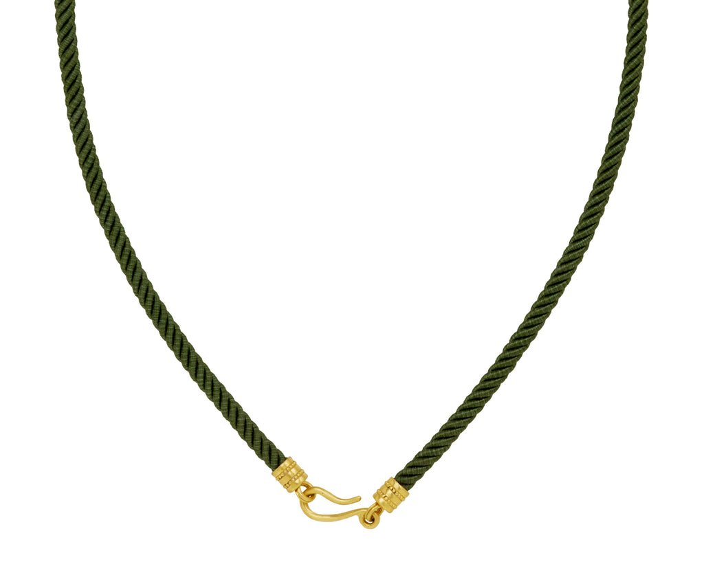 Racer Green Twisted Silk Rope Collar