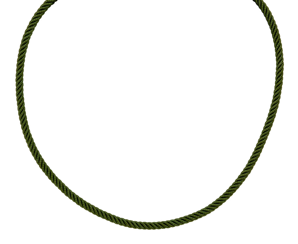 Racer Green Twisted Silk Rope Collar