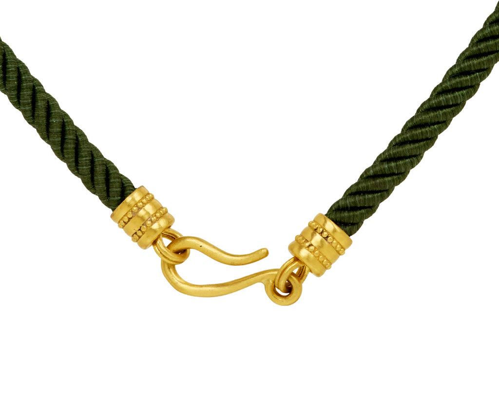 Racer Green Twisted Silk Rope Collar