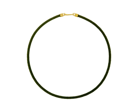 Racer Green Twisted Silk Rope Collar