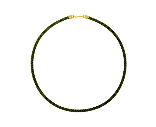 Racer Green Twisted Silk Rope Collar
