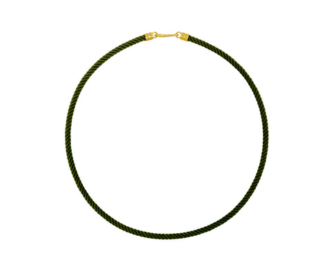 Racer Green Twisted Silk Rope Collar