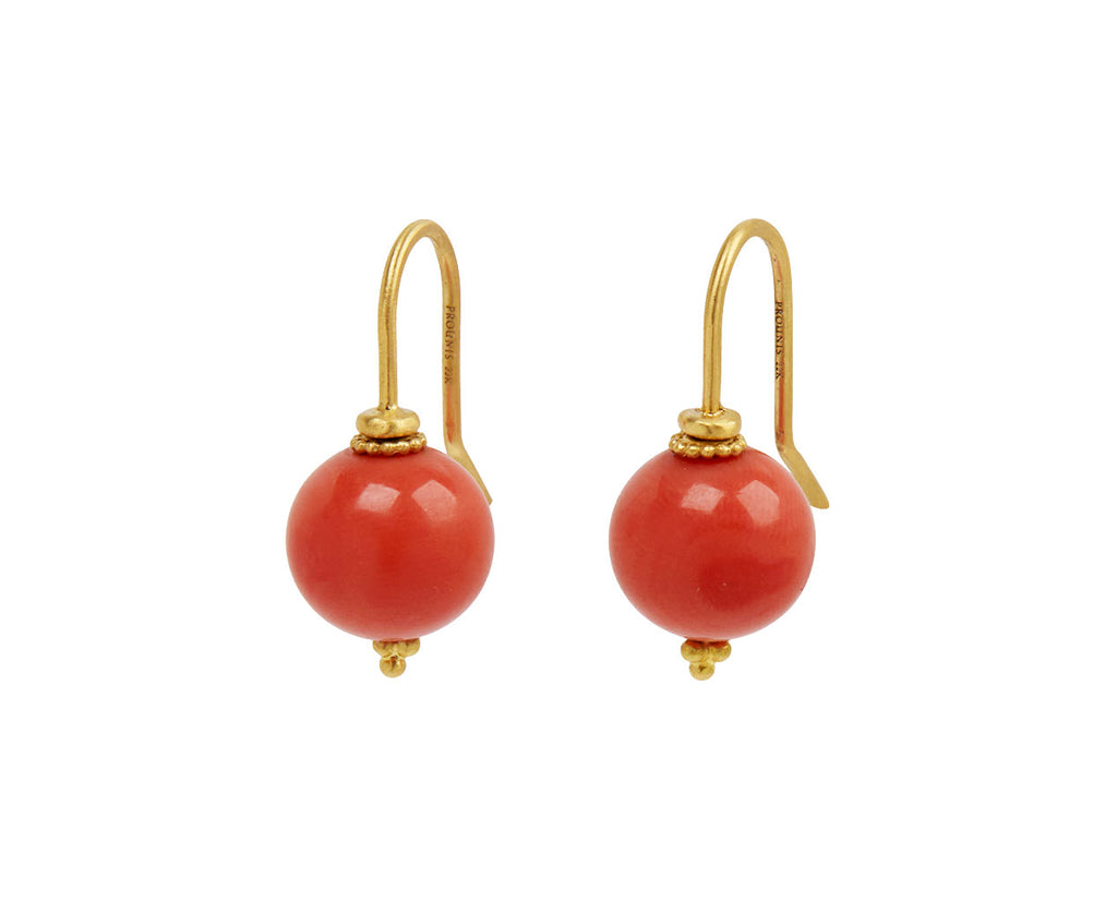Antique Coral Baby Linea Earrings
