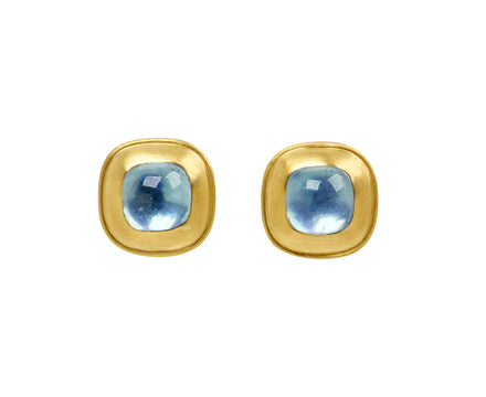 Aquamarine Cushion Capsa Stud Earring