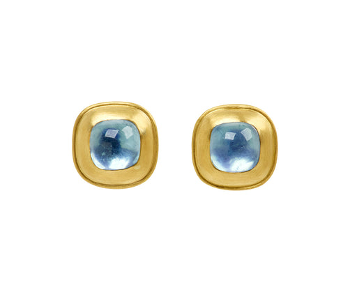 Aquamarine Cushion Capsa Stud Earring