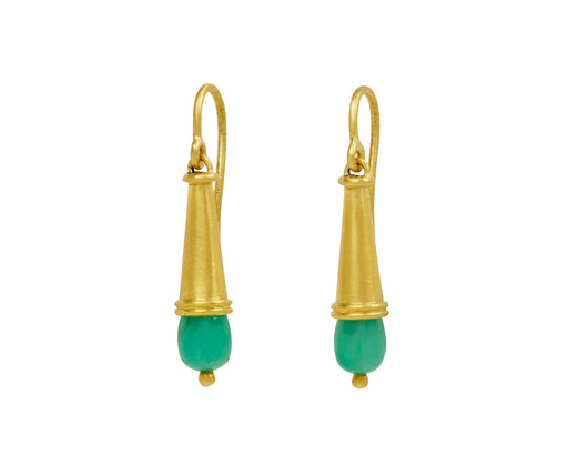 Opaque Emerald Becher Earrings