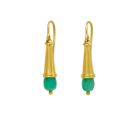 Opaque Emerald Becher Earrings