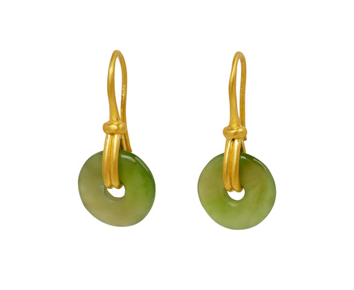 Small Jade Discus Earrings