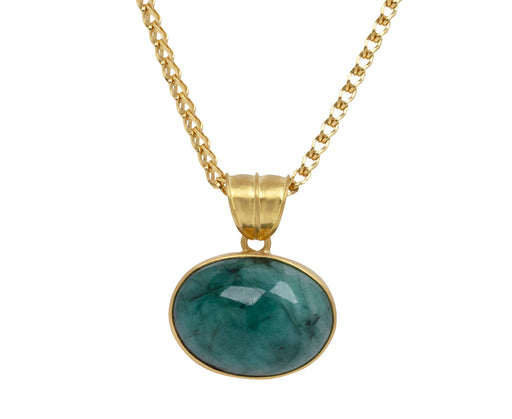 Smooth Oval Emerald Pendant ONLY