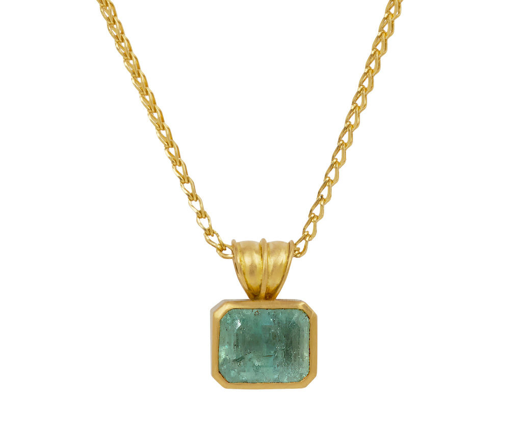 Prounis Baby Green Beryl Block Pendant ONLY - on chain