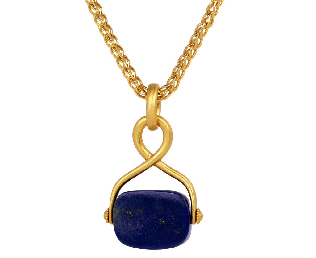 Prounis Lapis Intaglio Unda Spin Pendant Charm ONLY On Chain