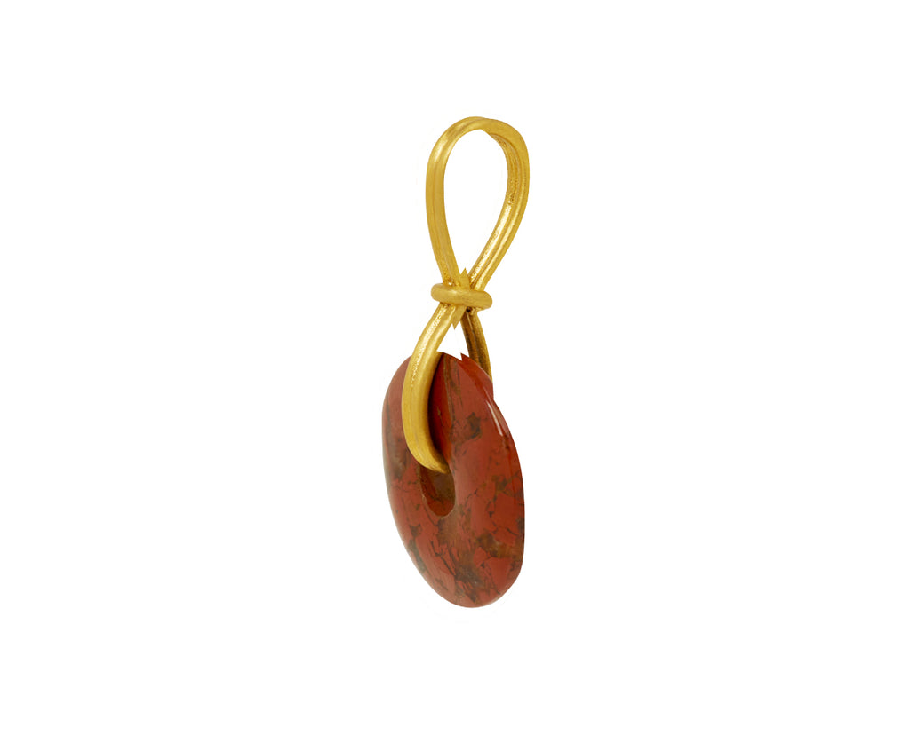 Medium Red Jasper Discus Pendant ONLY