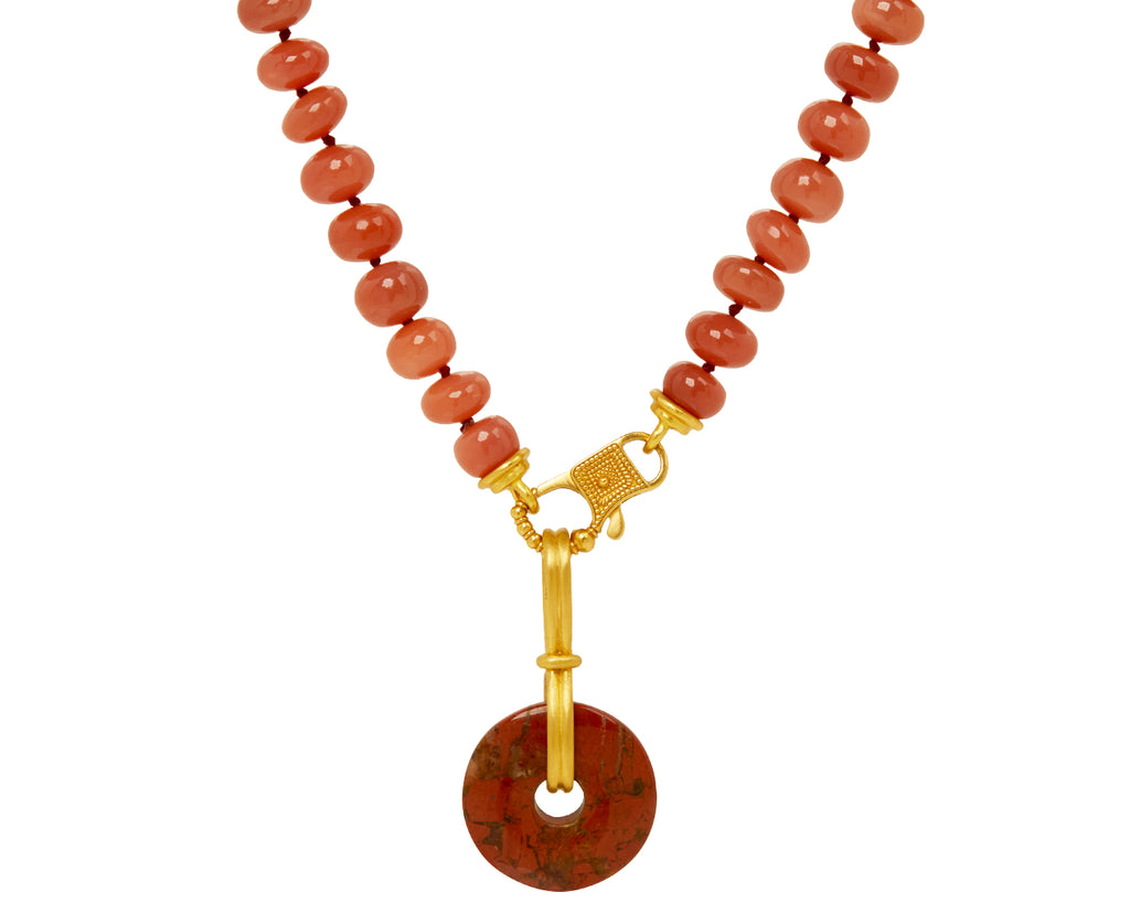 Medium Red Jasper Discus Pendant ONLY