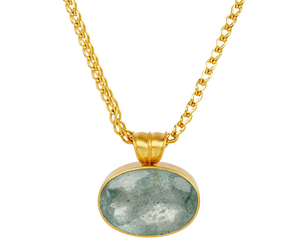 Faceted Oval Aquamarine Pendant ONLY