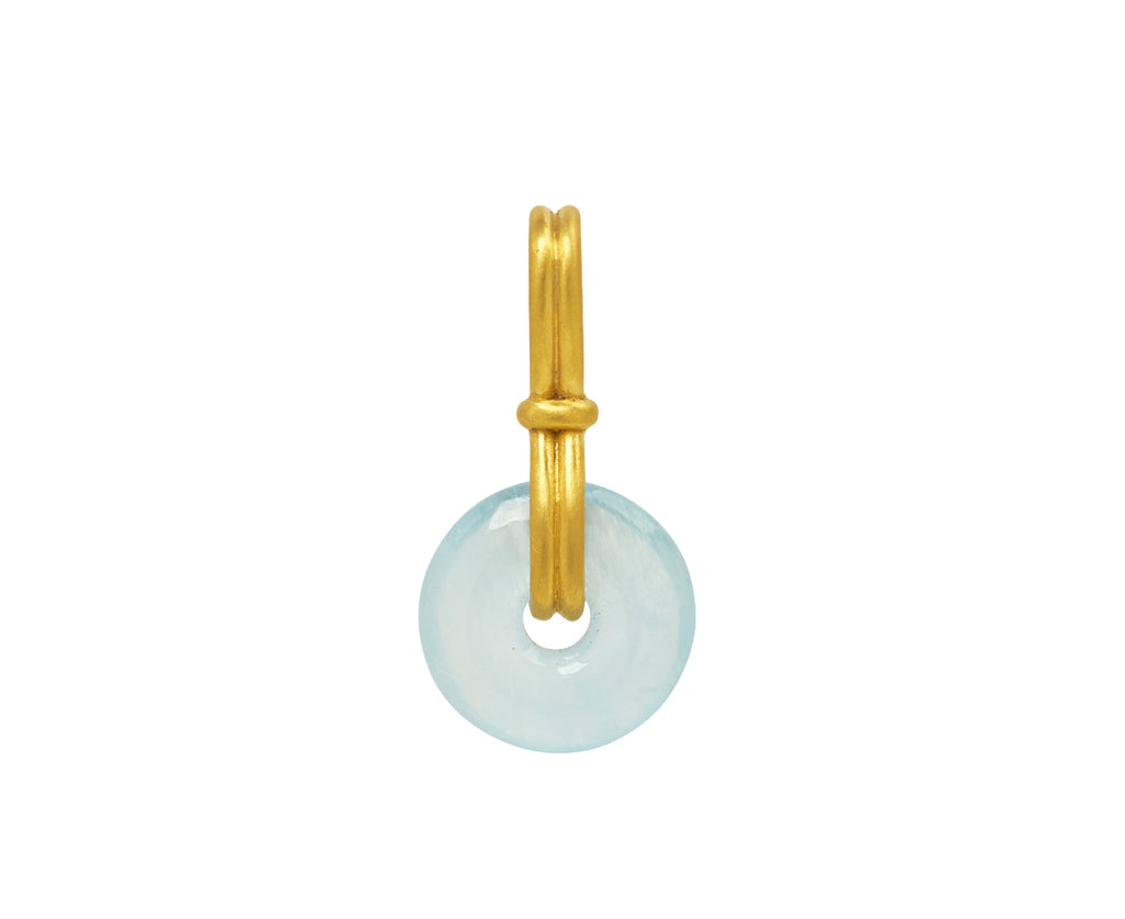 Baby Aquamarine Disc Pendant ONLY