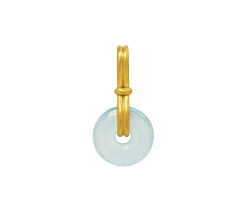 Baby Aquamarine Disc Pendant ONLY