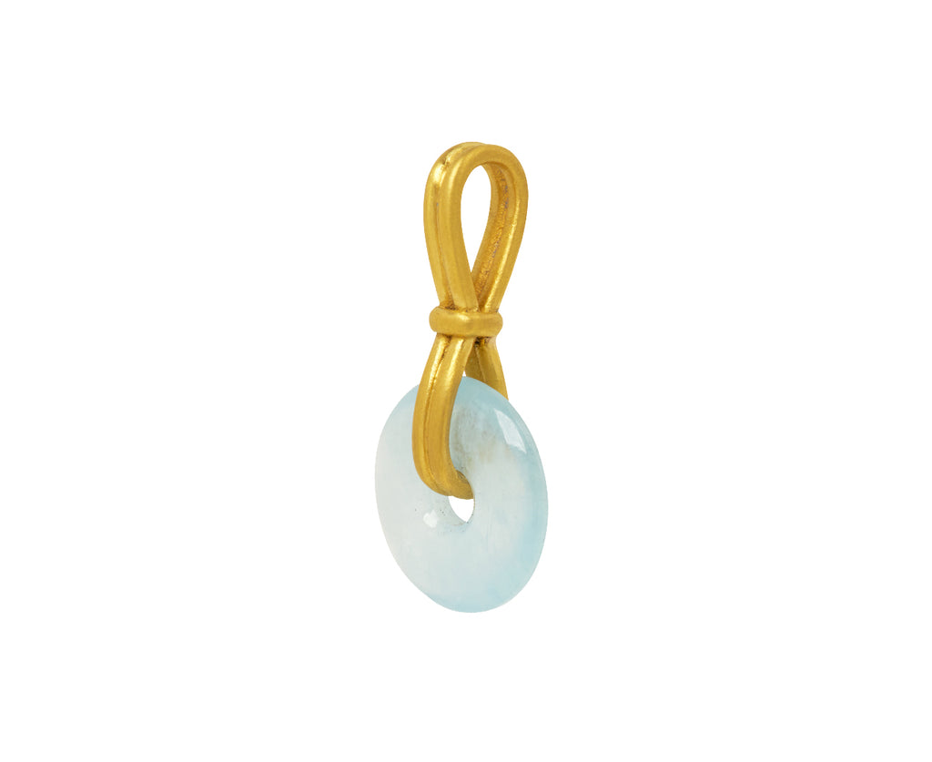 Baby Aquamarine Disc Pendant ONLY