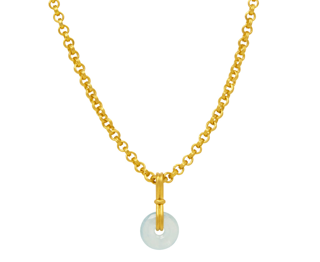 Baby Aquamarine Disc Pendant ONLY