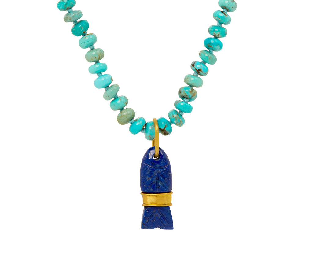 Lapis Carved Fish Pendant ONLY