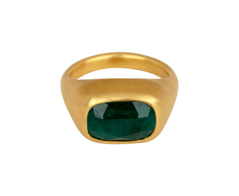 Cushion Cut Emerald Gaea Roz Ring