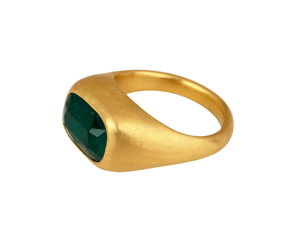 Cushion Cut Emerald Gaea Roz Ring
