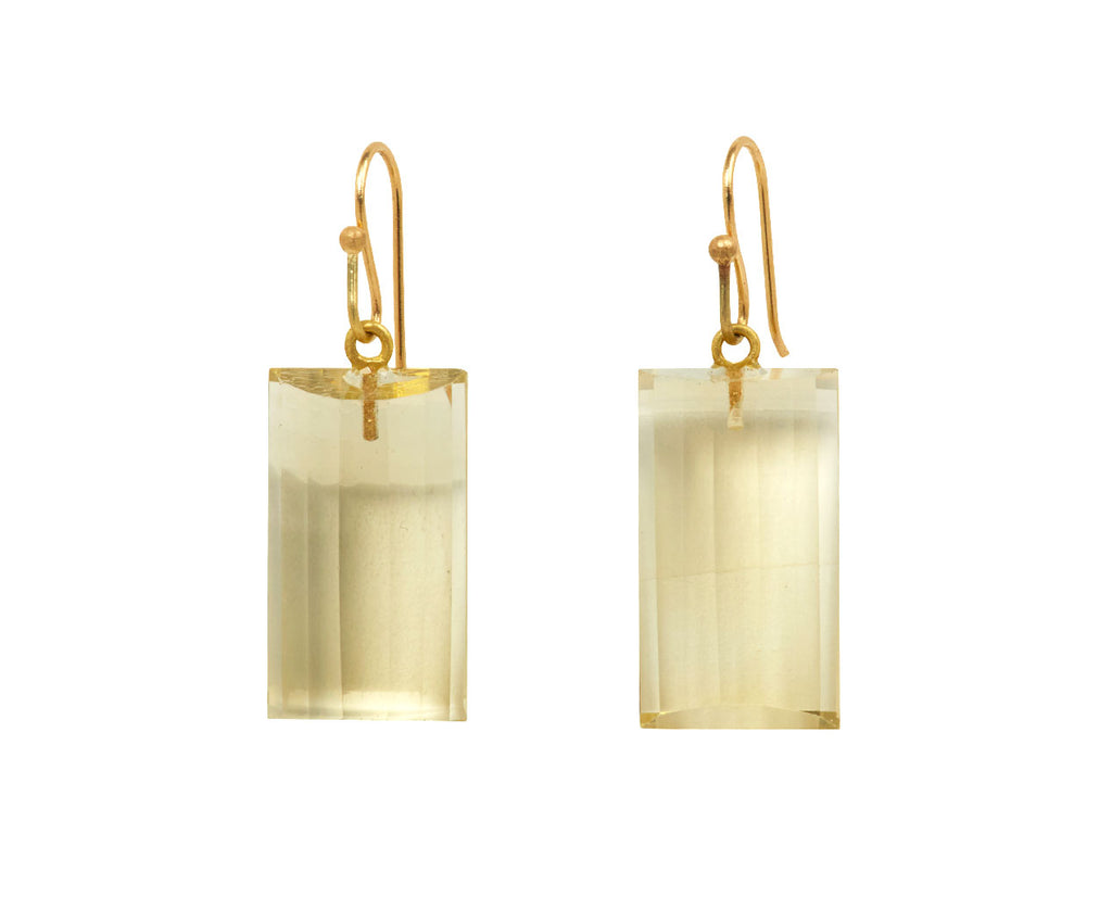 citrine barrel gem drop er 14k french ear wire - TWISTonline 