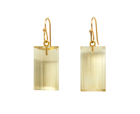 citrine barrel gem drop er 14k french ear wire - TWISTonline 