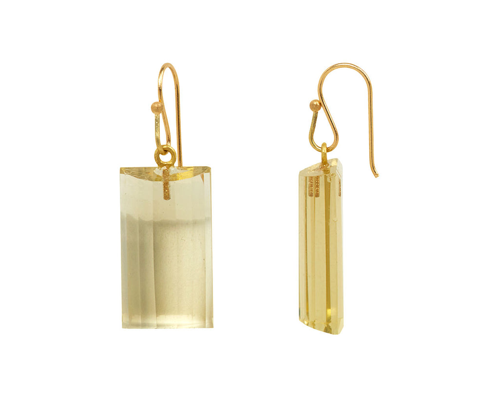 citrine barrel gem drop er 14k french ear wire - TWISTonline 