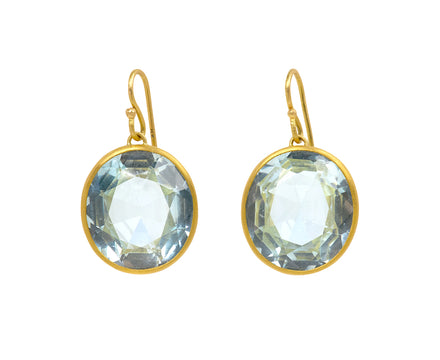 Natural Blue Topaz Drop Earrings