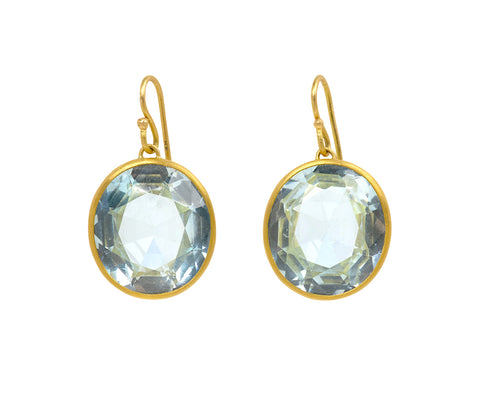 Natural Blue Topaz Drop Earrings