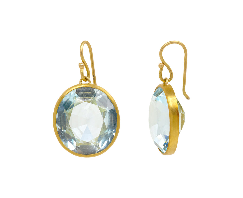 Natural Blue Topaz Drop Earrings