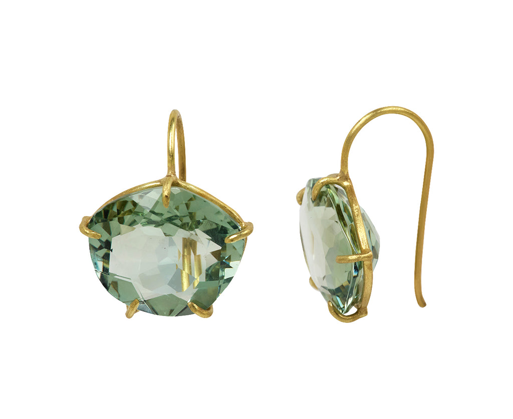 Rosanne Pugliese Green Amethyst Petal Earrings - Side View