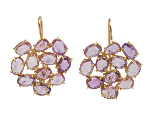 Rosanne Pugliese Pink and Lavender Sapphire Florette Earrings