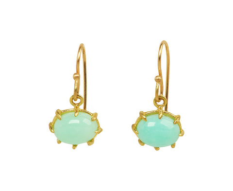 Mini Chrysoprase Oval Earrings - TWISTonline 
