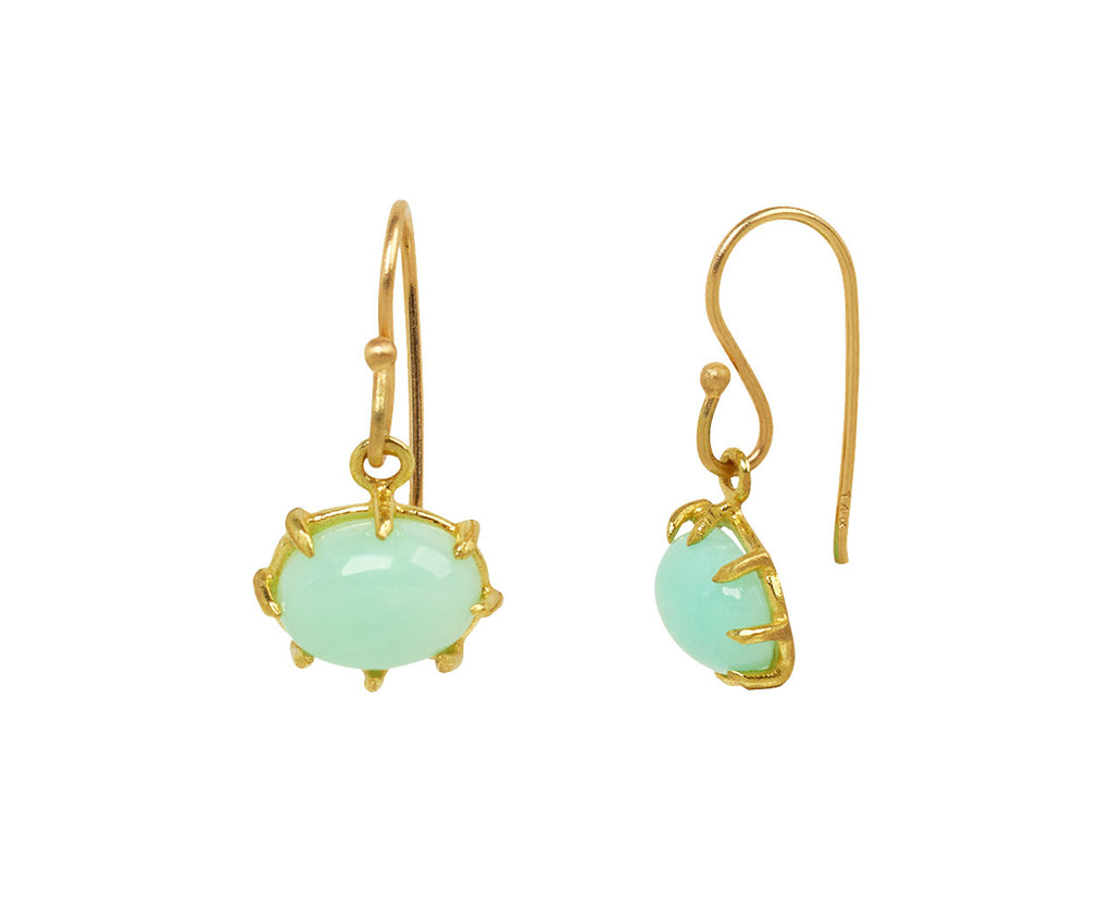 Mini Chrysoprase Oval Earrings - TWISTonline 