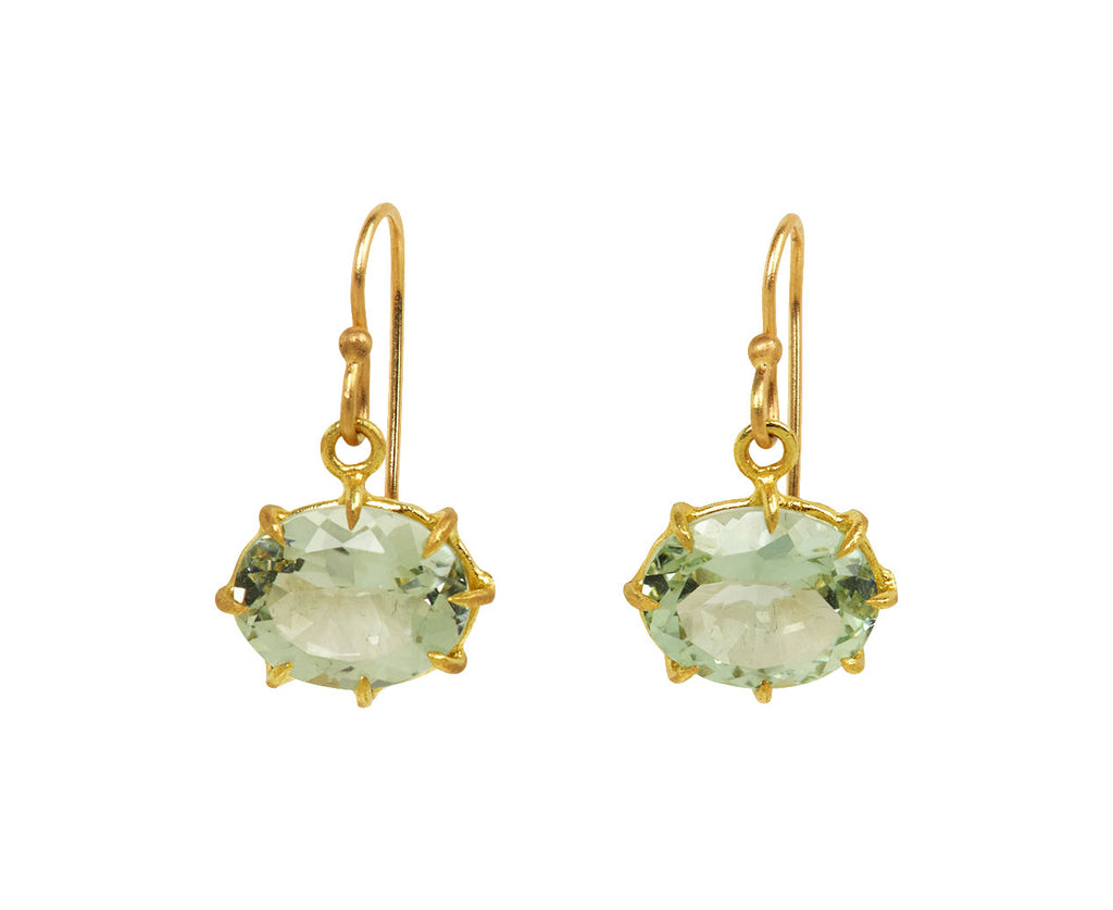 Small Green Amethyst Drop Earrings - TWISTonline 